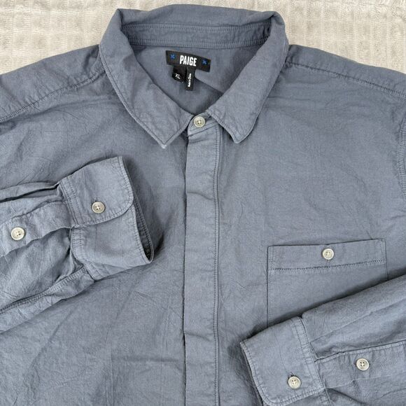 Paige Button Up Long Sleeve Shirt Mens XL Gray Lightweight Casual‎ Workwear - Picture 1 of 6